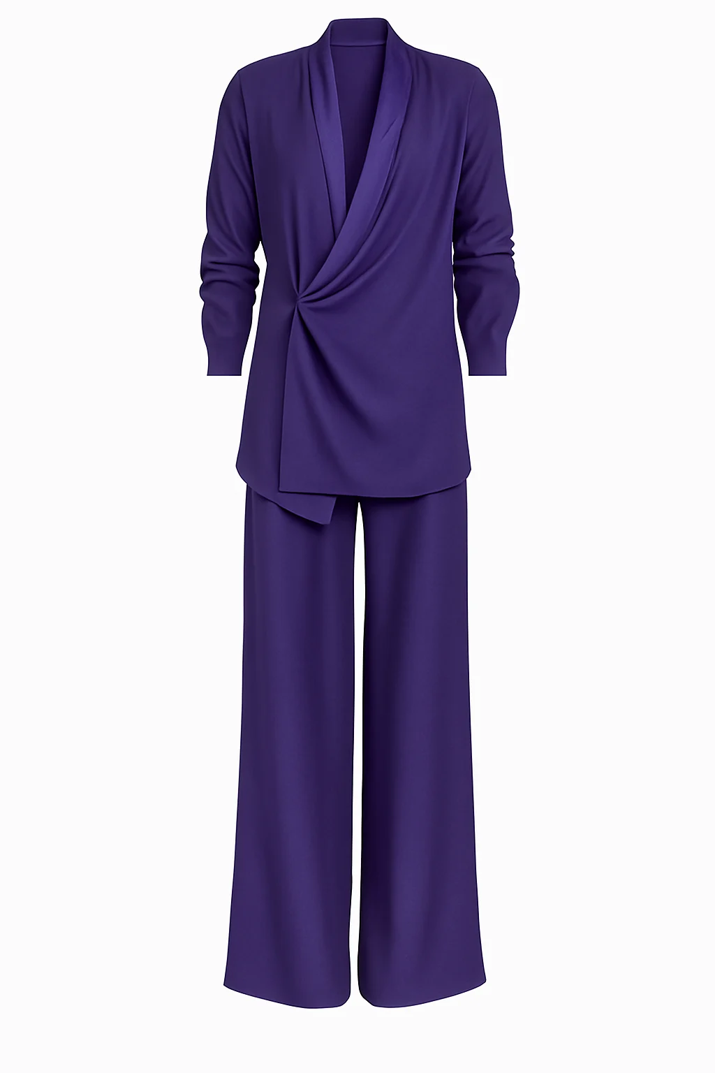 Set din viscoză: bluză petrecută și pantaloni palazzo - imagine 1