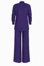 Set din viscoză: bluză petrecută și pantaloni palazzo - imagine 2