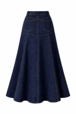 Fustă maxi din denim, cu siluetă evazată - imagine 2